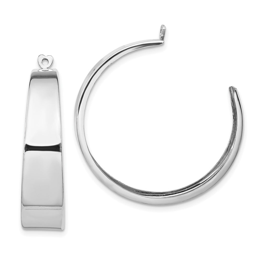 14k White Gold 9 mm Polished Hoop Earring Jackets (4.04 grams)