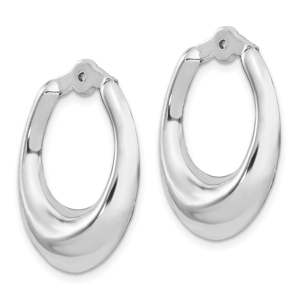 14k White Gold 18 mm Polished Hoop Earring Jackets (1.83 grams)