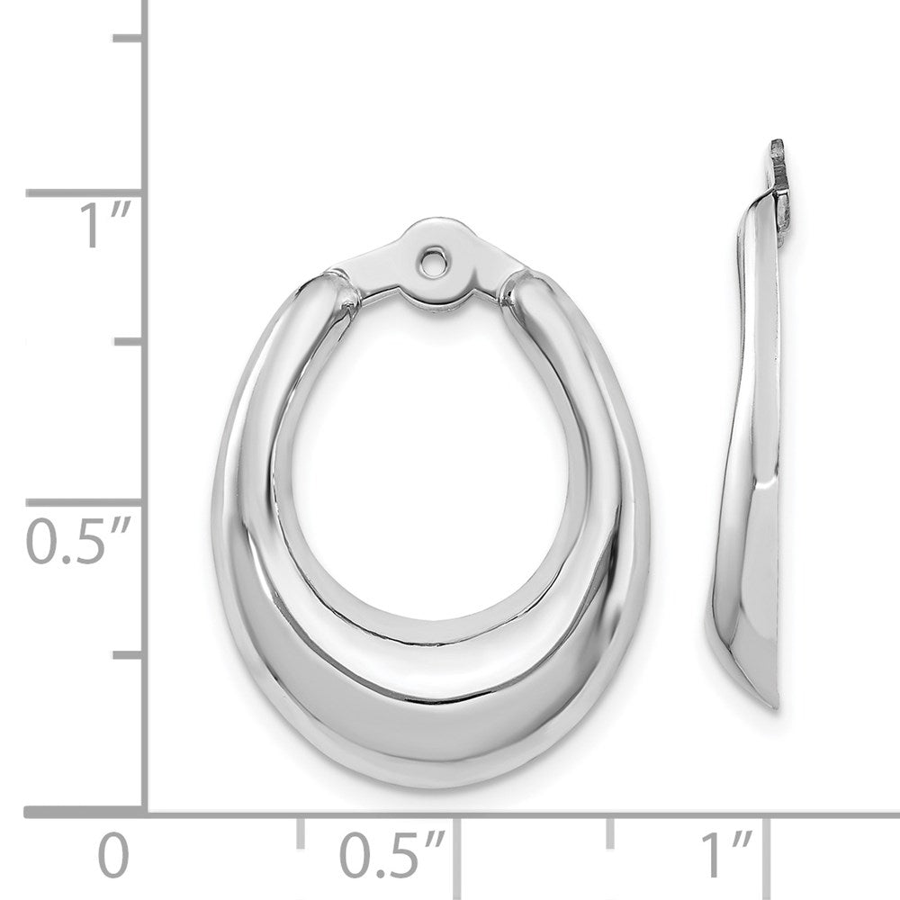 14k White Gold 18 mm Polished Hoop Earring Jackets (1.83 grams)