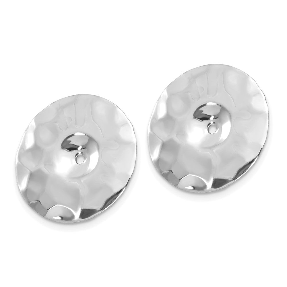 14k White Gold 19 mm red Disc Earring Jackets (1.37 grams)