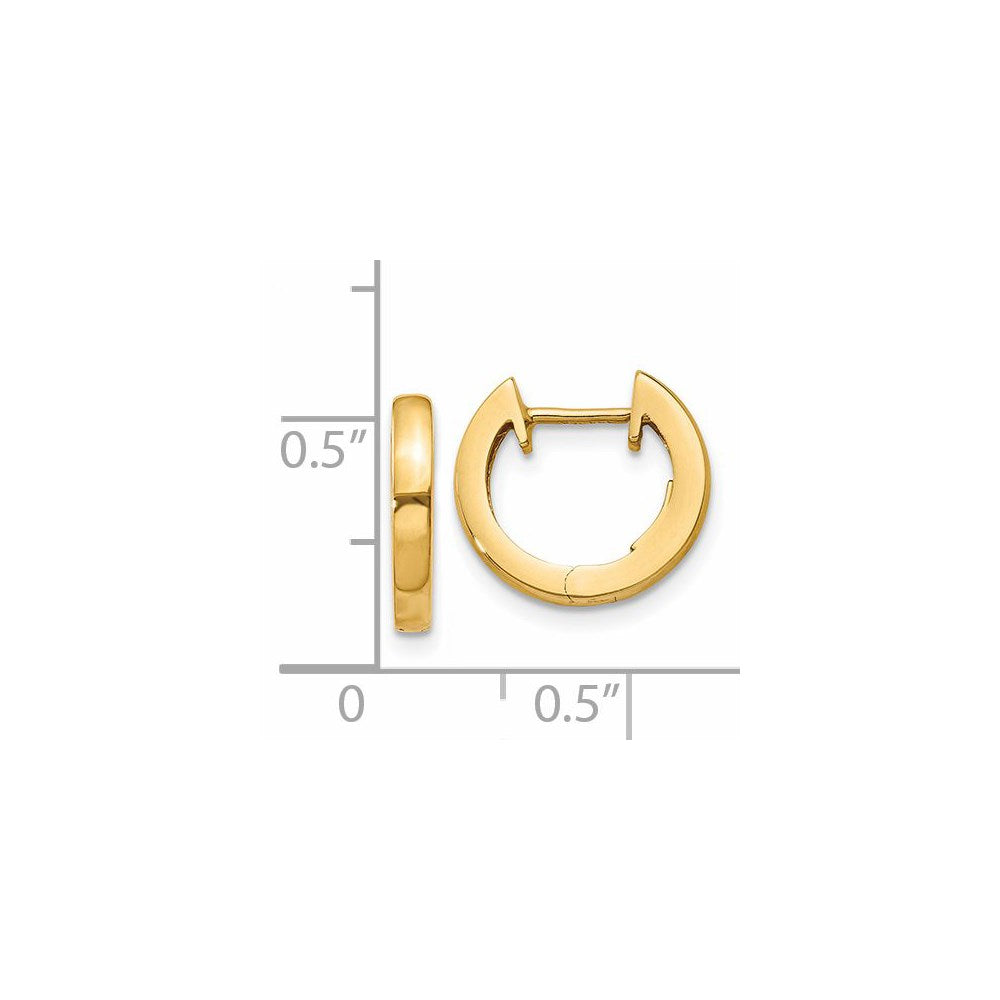 14k Yellow Gold 2.5 mm Polished 2MM Hinged Hoop Earrings (2.02 grams)