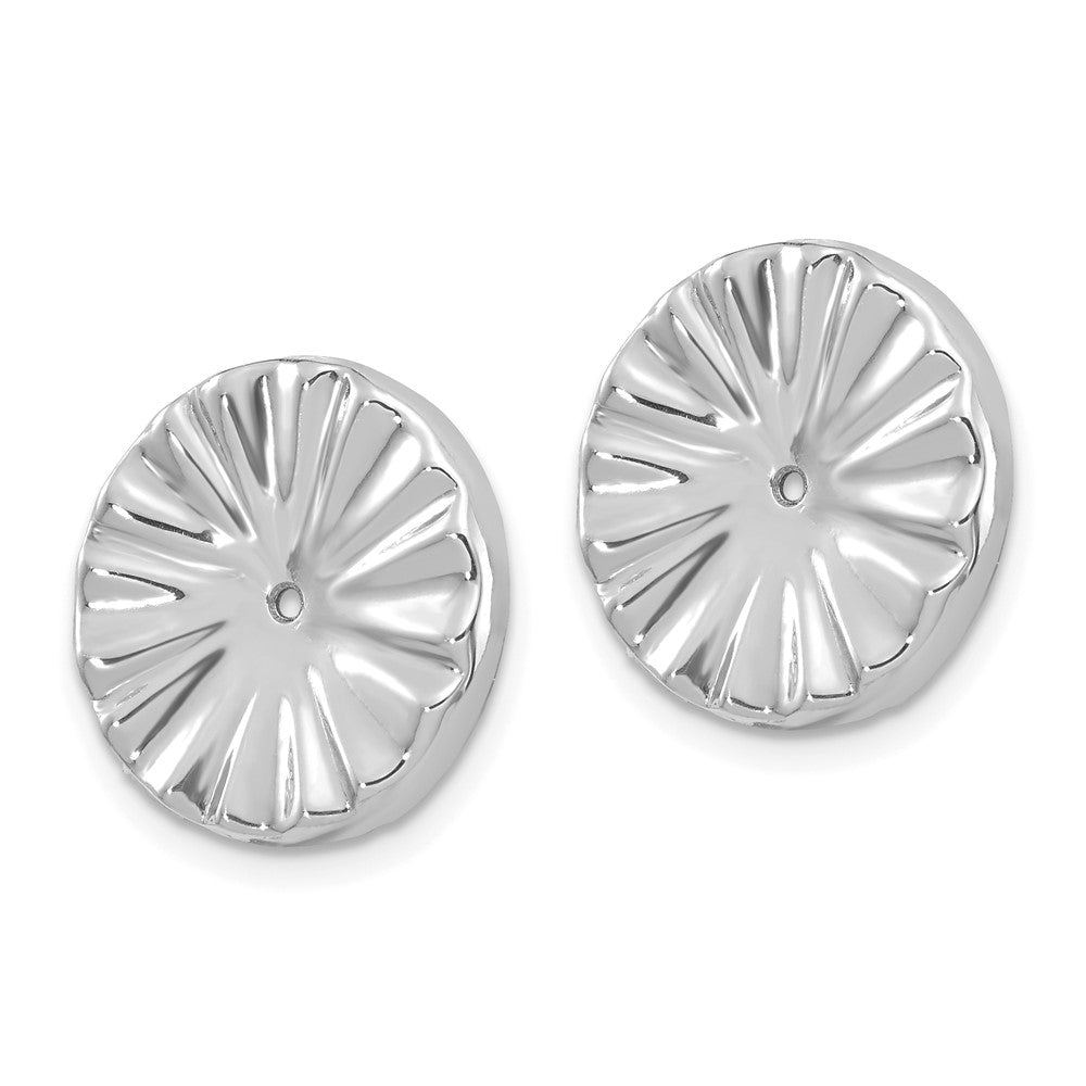 14k White Gold 15 mm Fancy Earring Jackets (1.07 grams)