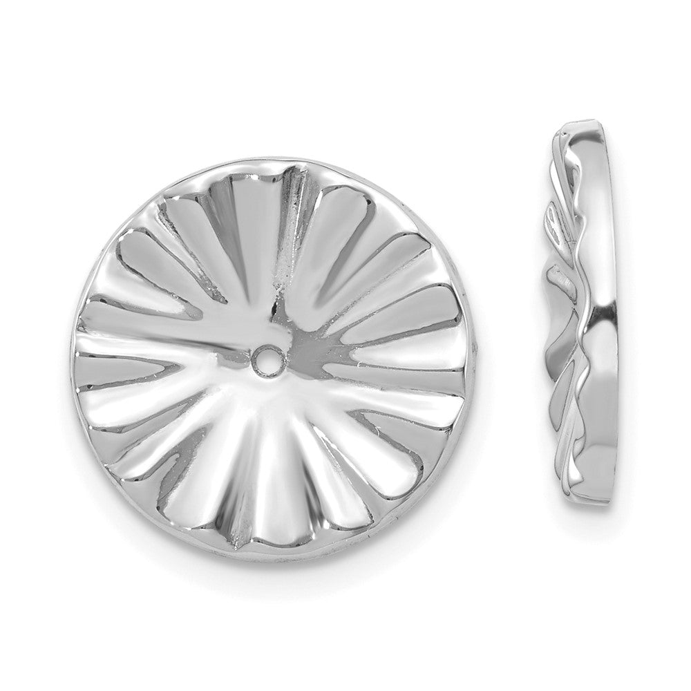 14k White Gold 15 mm Fancy Earring Jackets (1.07 grams)