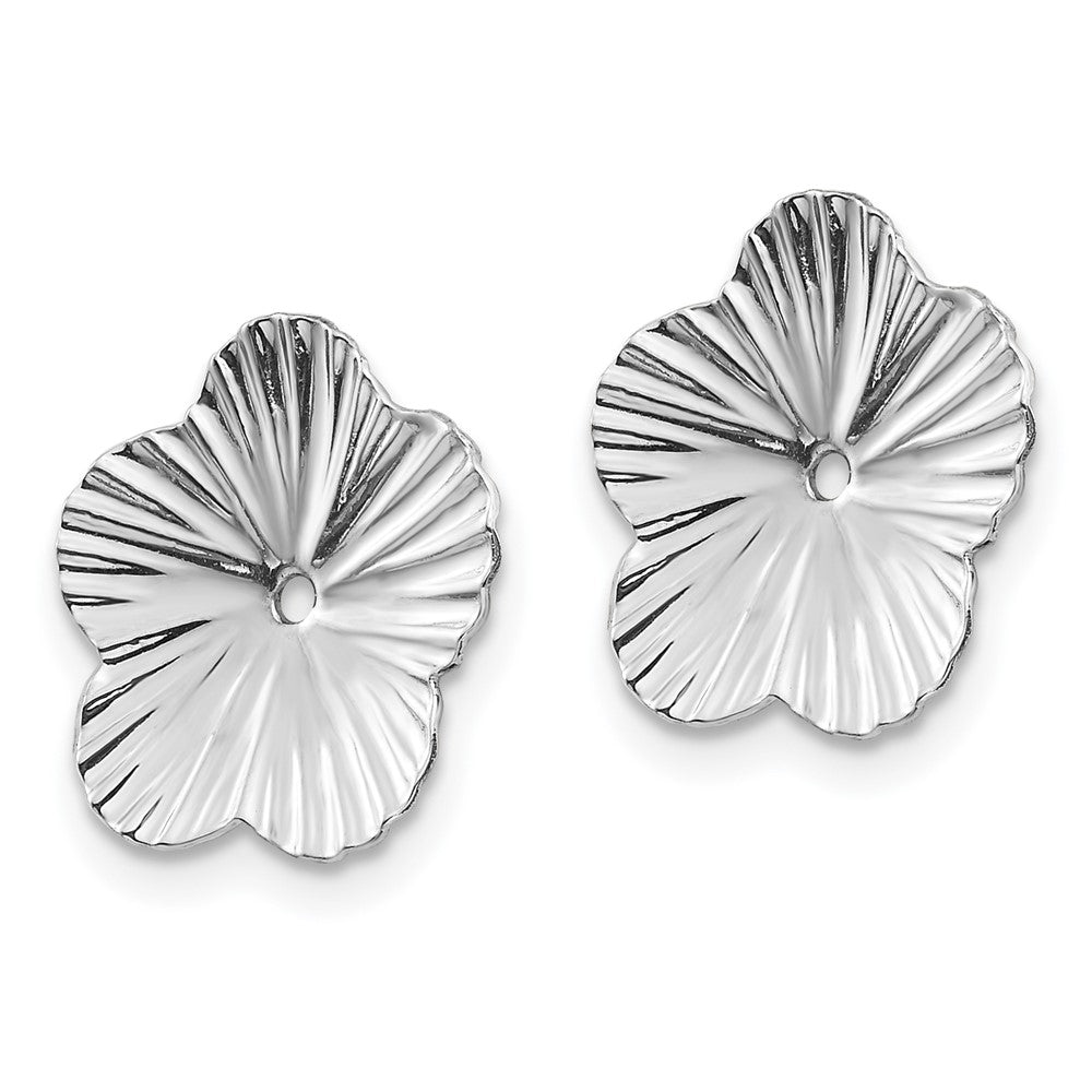 14k White Gold 7 mm Fancy Earring Jackets (0.72 grams)