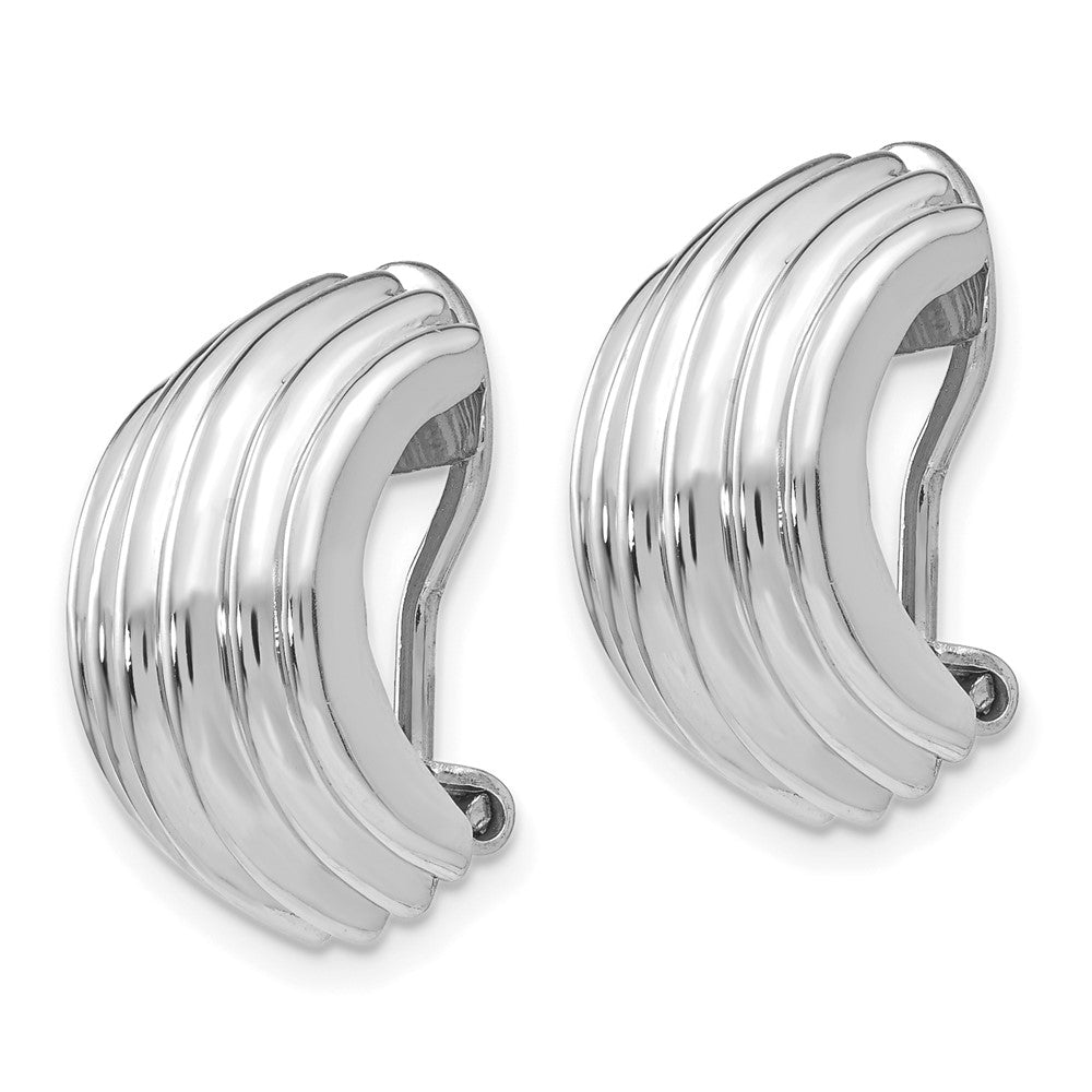 14k White Gold 9.5 mm Non-pierced Earrings (3.38 grams)