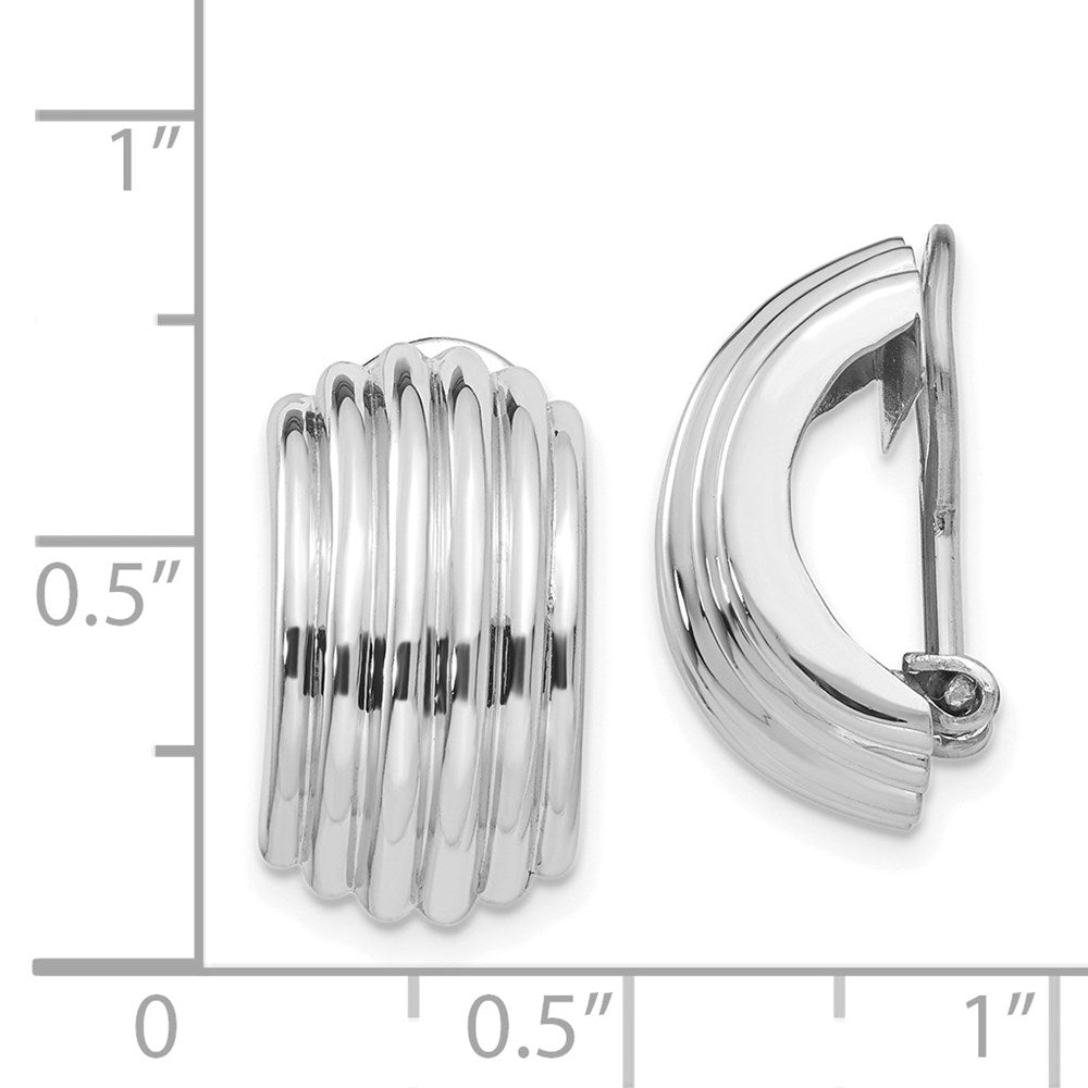 14k White Gold 9.5 mm Non-pierced Earrings (3.38 grams)