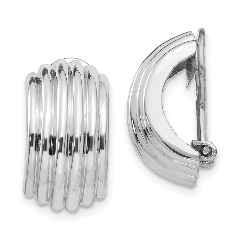 14k White Gold 9.5 mm Non-pierced Earrings (3.38 grams)