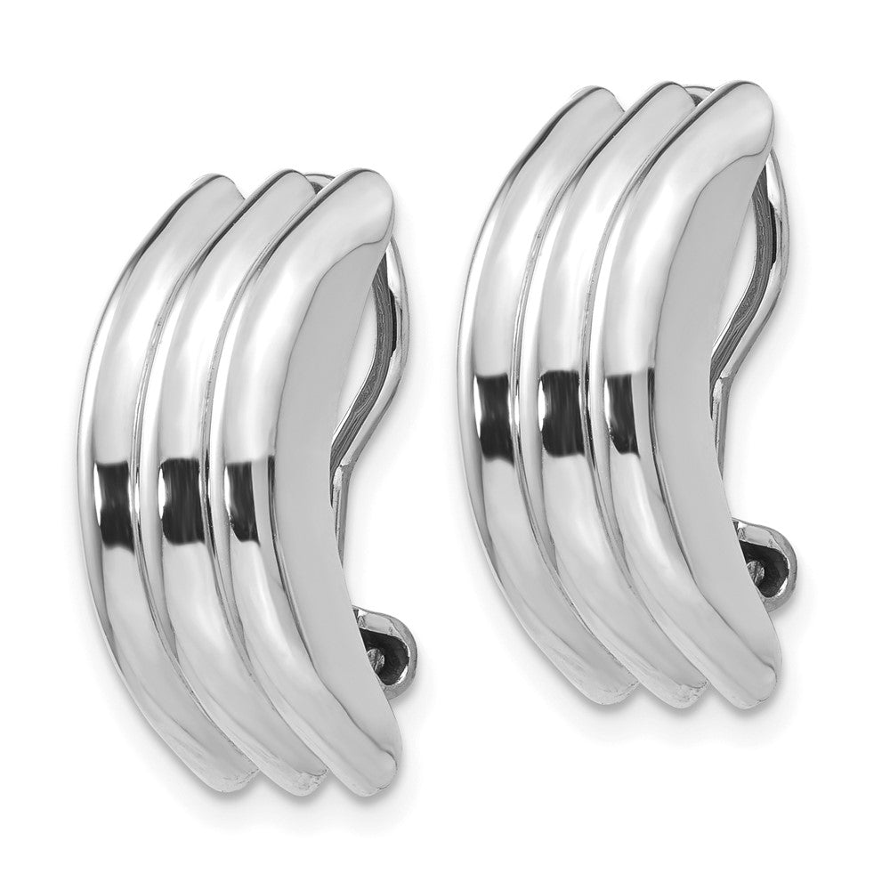 14k White Gold 8.5 mm Omega Clip Non-pierced Earrings (3.2 grams)