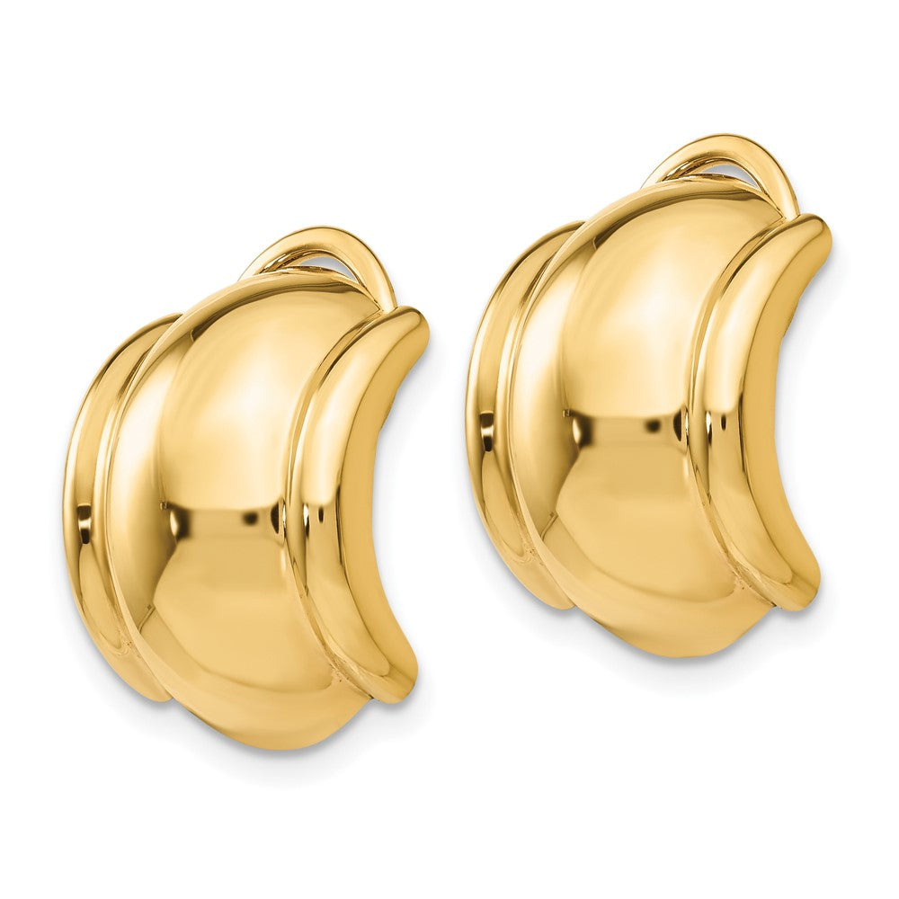 14k Yellow Gold 12 mm Omega Clip Non-pierced Earrings (3.47 grams)