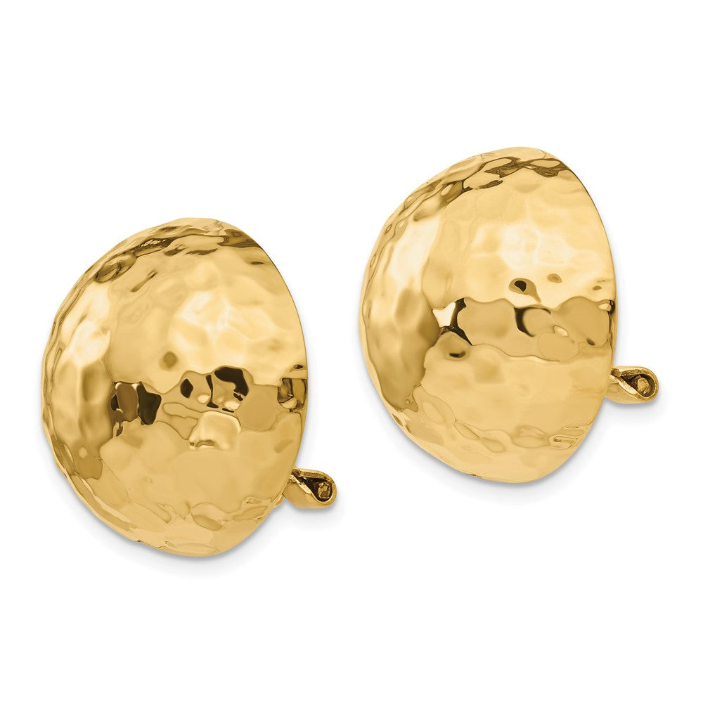 14k Yellow Gold 20 mm red Non-pierced Earrings (7.35 grams)