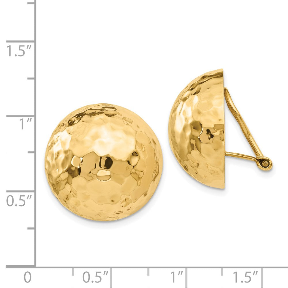 14k Yellow Gold 20 mm red Non-pierced Earrings (7.35 grams)