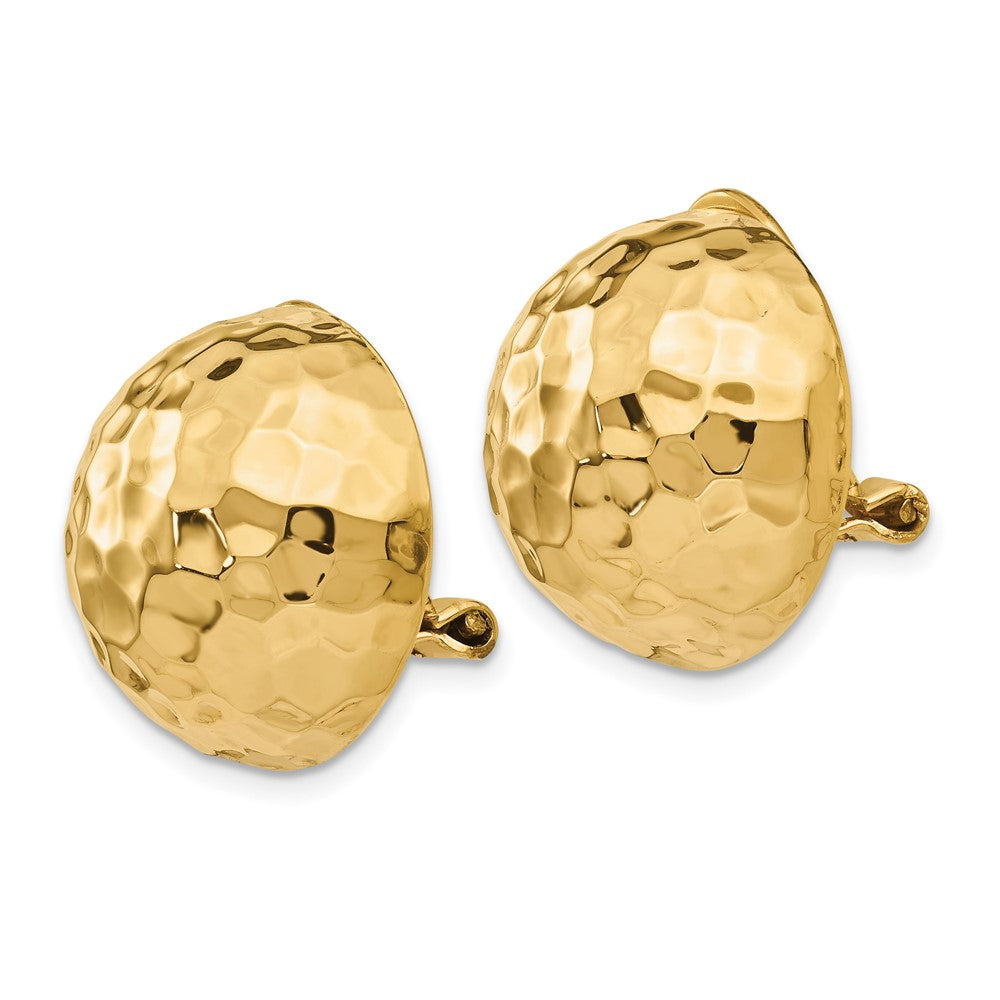 14k Yellow Gold 18 mm red Non-pierced Earrings (5.99 grams)