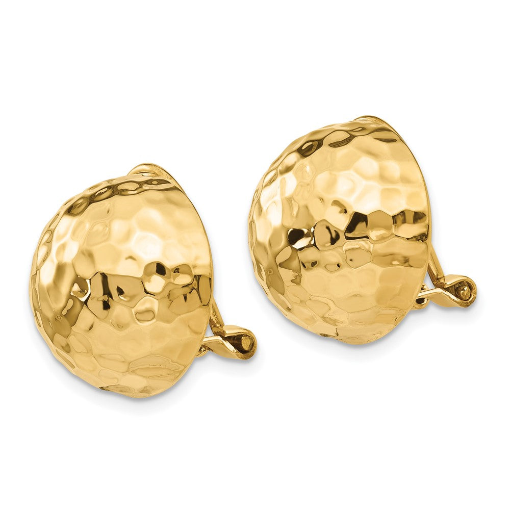 14k Yellow Gold 16 mm red Non-pierced Earrings (5.36 grams)