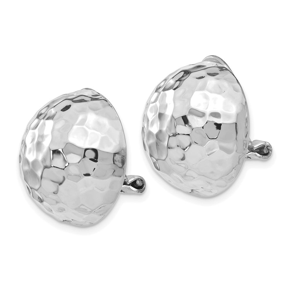 14k White Gold 18 mm red Non-pierced Earrings (5.65 grams)