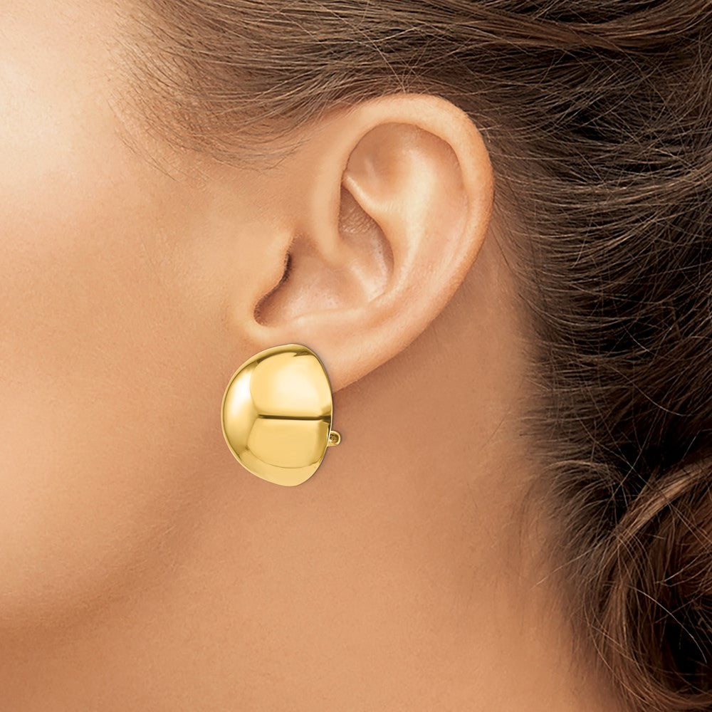 14k Yellow Gold 24 mm Half Ball Non-pierced Earrings (10.04 grams)