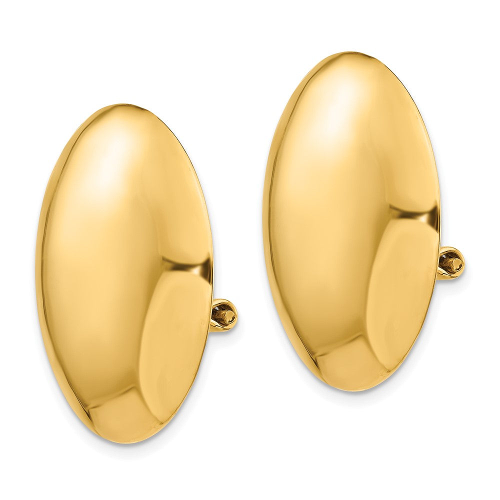 14k Yellow Gold 25 mm Omega Clip Polished Non-pierced Earrings (7.53 grams)
