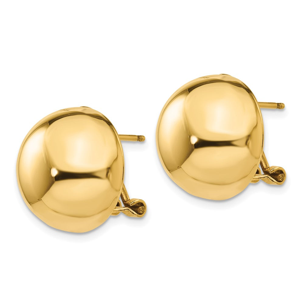 14k Yellow Gold 16 mm Half Ball Earrings (5.62 grams)