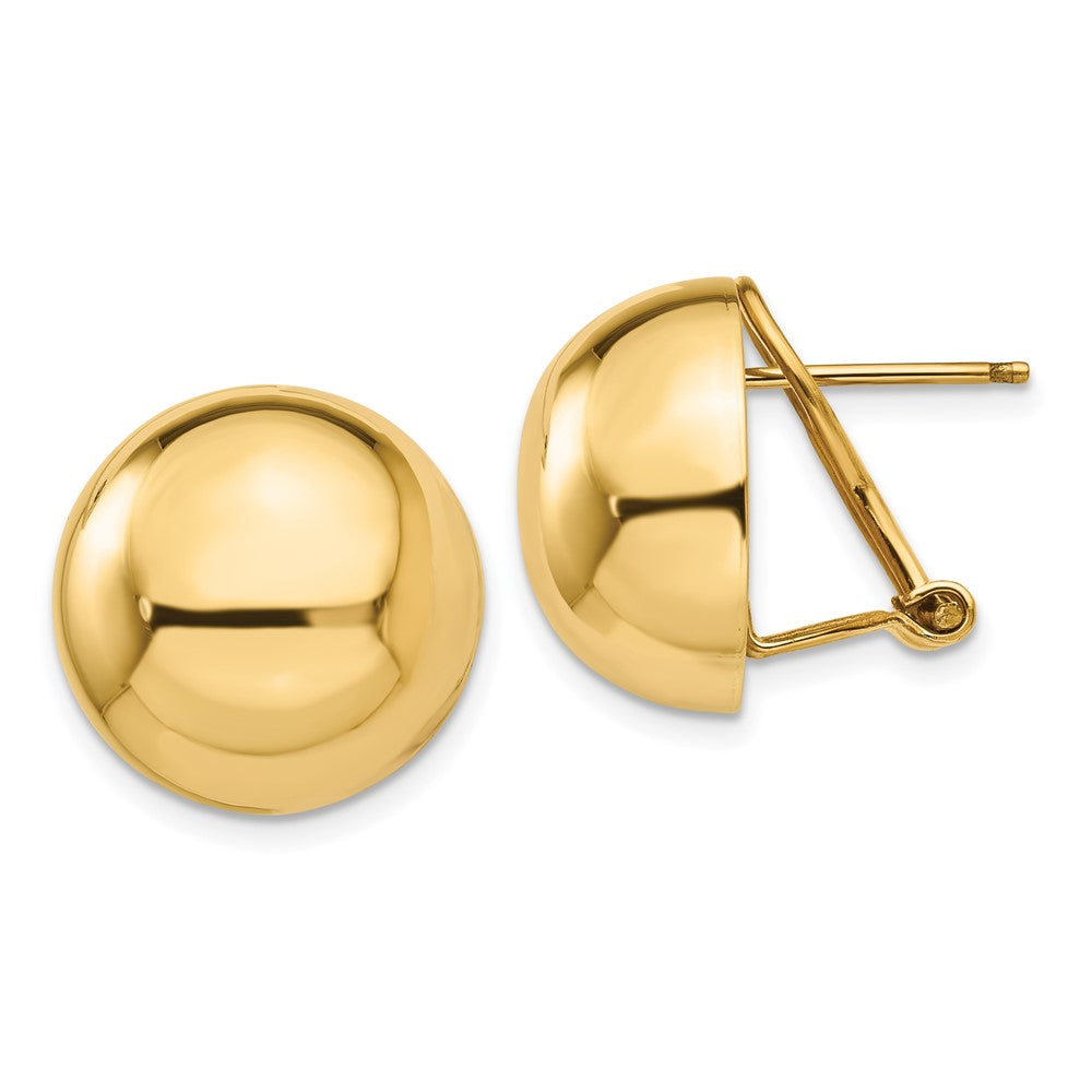 14k Yellow Gold 16 mm Half Ball Earrings (5.62 grams)