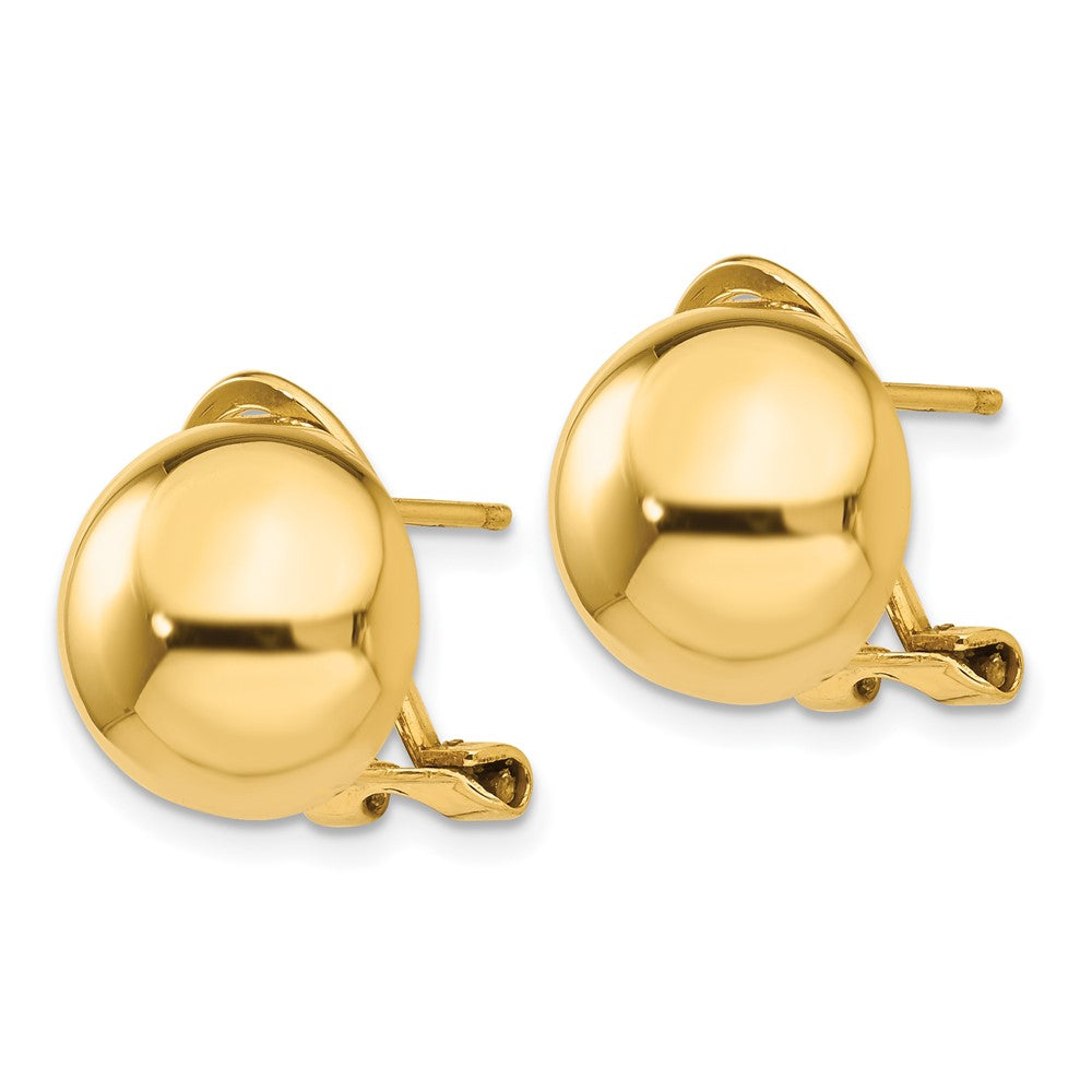 14k Yellow Gold 12 mm Half Ball Earrings (3.53 grams)