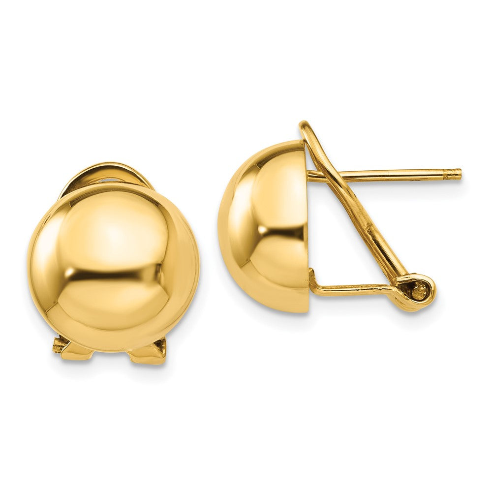 14k Yellow Gold 12 mm Half Ball Earrings (3.53 grams)