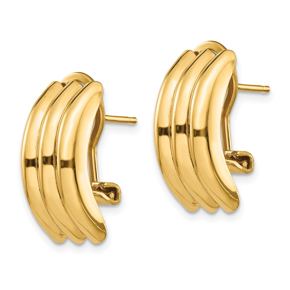 14k Yellow Gold 8 mm Omega Post Earrings (3.31 grams)