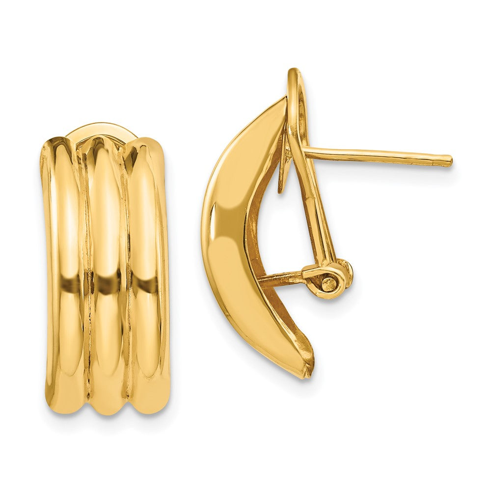 14k Yellow Gold 8 mm Omega Post Earrings (3.31 grams)