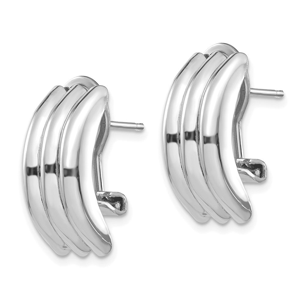 14k White Gold 8.5 mm Omega Post Earrings (3.37 grams)