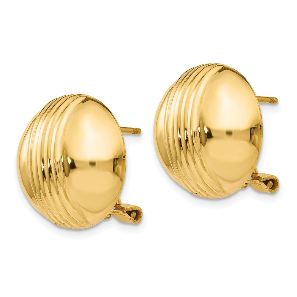 14k Yellow Gold 16 mm Omega Post Earrings (5.29 grams)