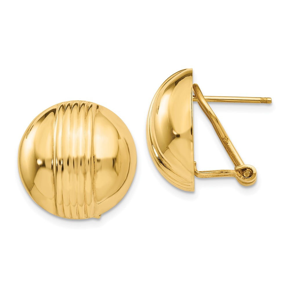 14k Yellow Gold 16 mm Omega Post Earrings (5.29 grams)