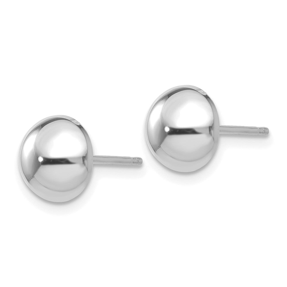 14k White Gold 8 mm Half Ball Post Earrings (1.24 grams)