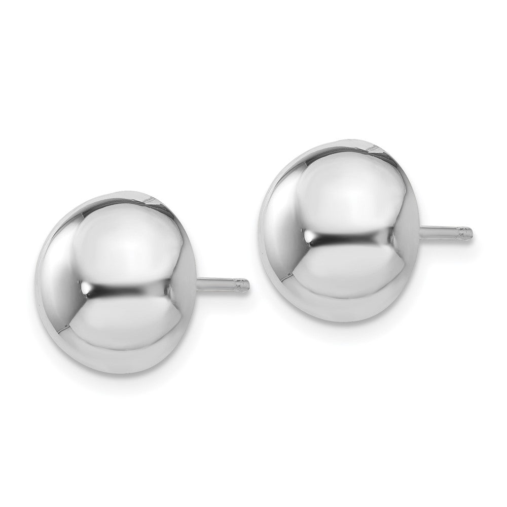 14k White Gold 10 mm Half Ball Post Earrings (1.8 grams)