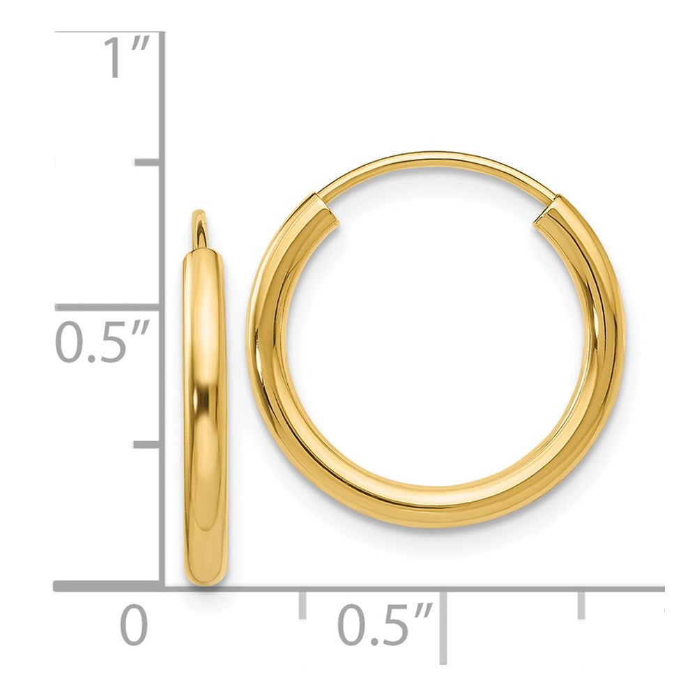 14k Yellow Gold 17.5 mm Hoop Earrings (0.79 grams)