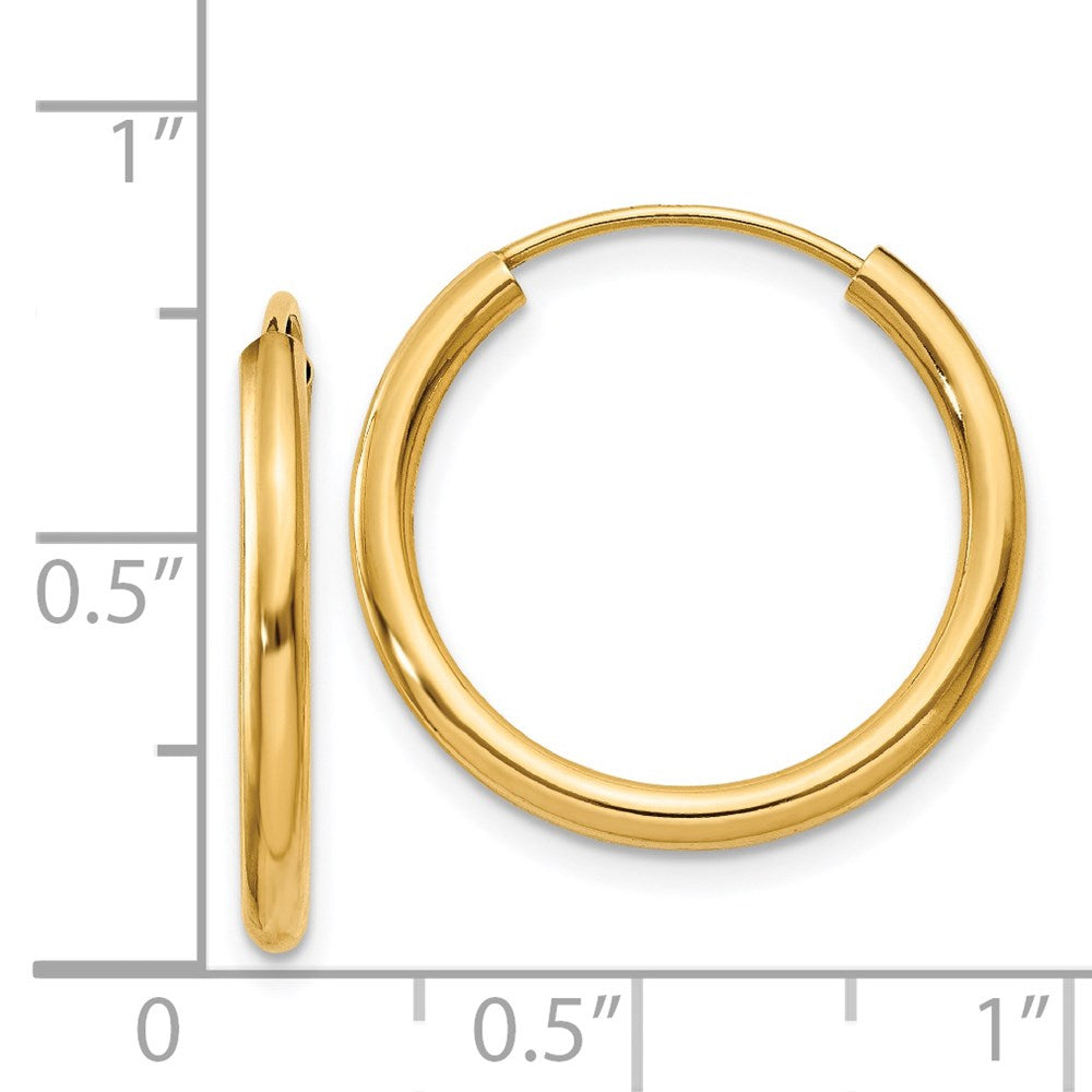 14k Yellow Gold 20.5 mm Hoop Earrings (0.9 grams)