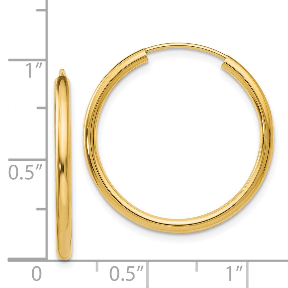 14k Yellow Gold 25.5 mm Hoop Earrings (1.23 grams)