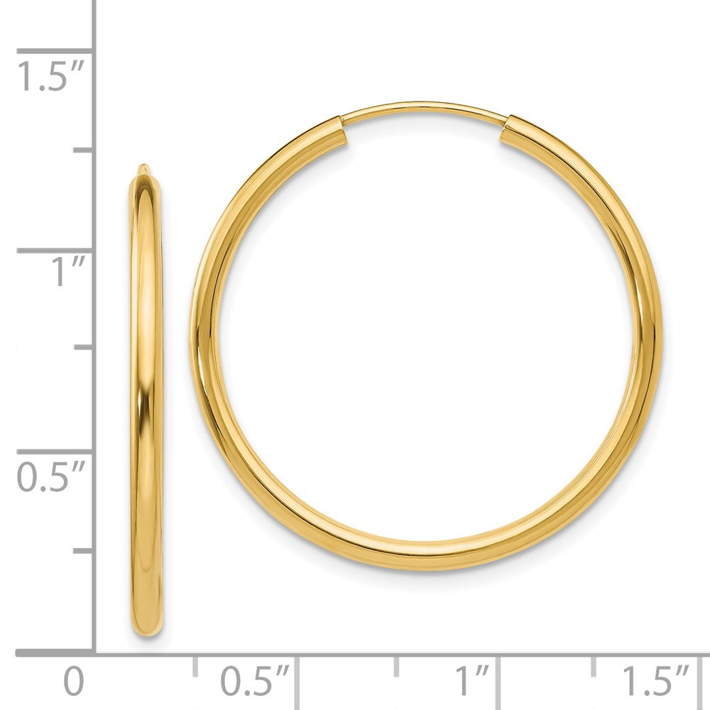 14k Yellow Gold 30 mm Hoop Earrings (1.54 grams)