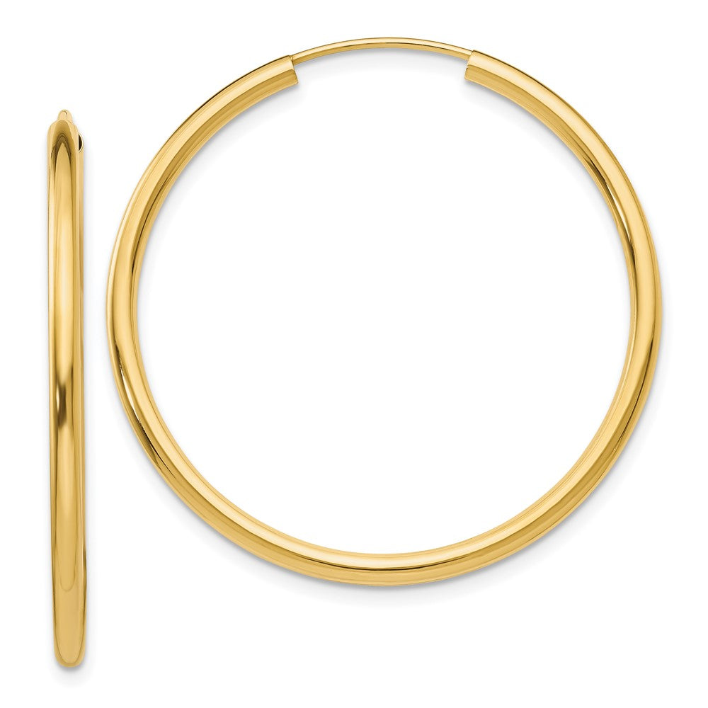 14k Yellow Gold 35 mm Hoop Earrings (1.75 grams)