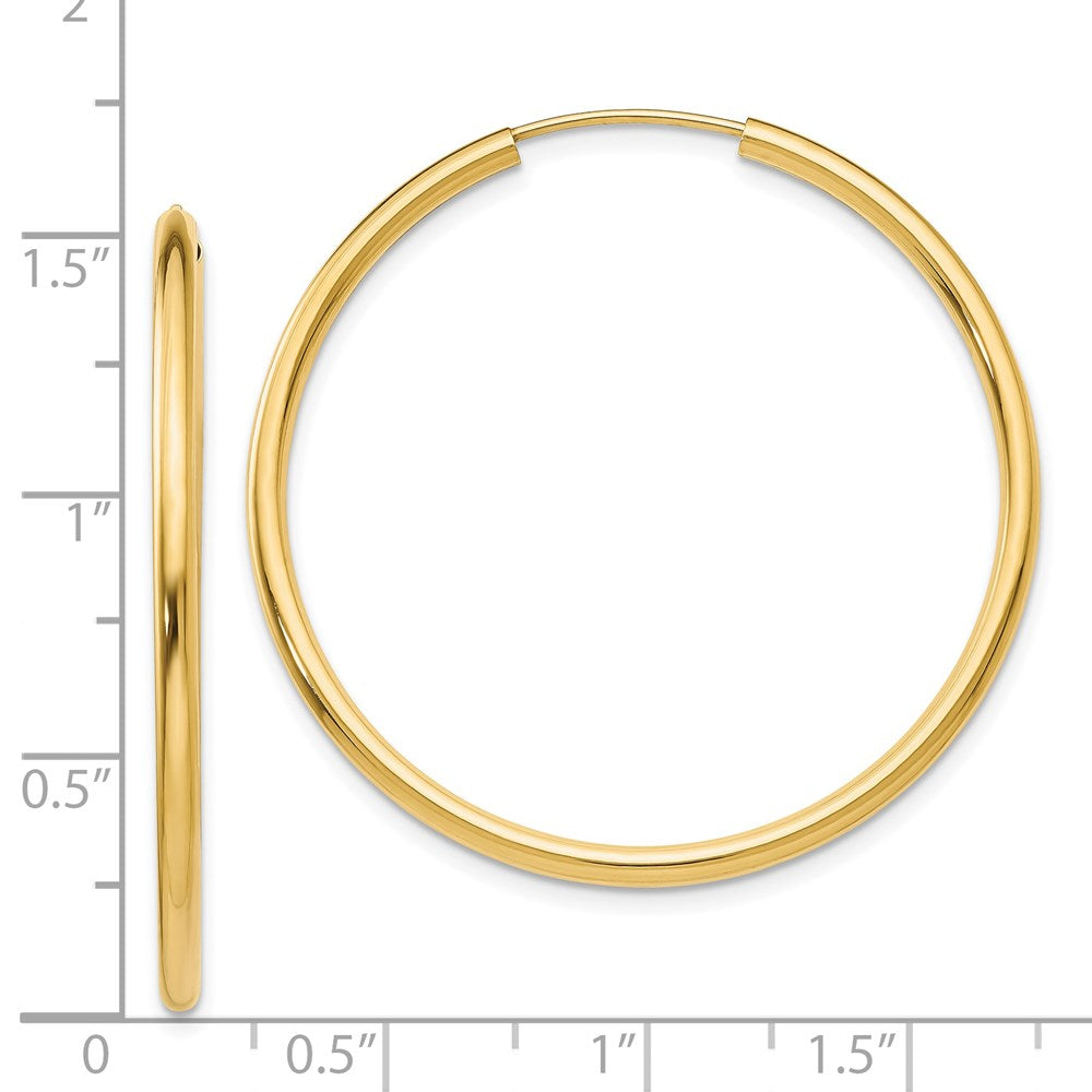 14k Yellow Gold 40 mm Hoop Earrings (1.99 grams)