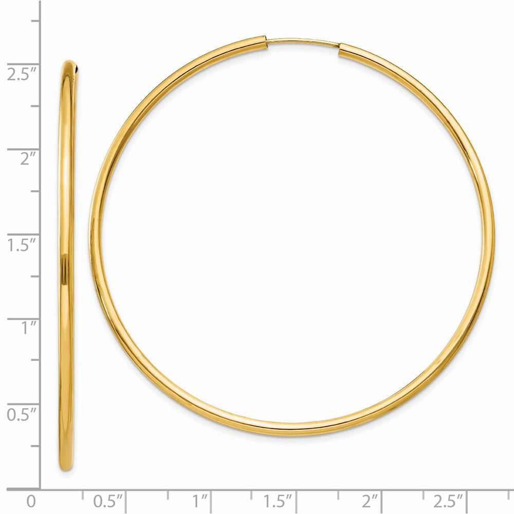 14k Yellow Gold 60 mm Hoop Earrings (3.25 grams)