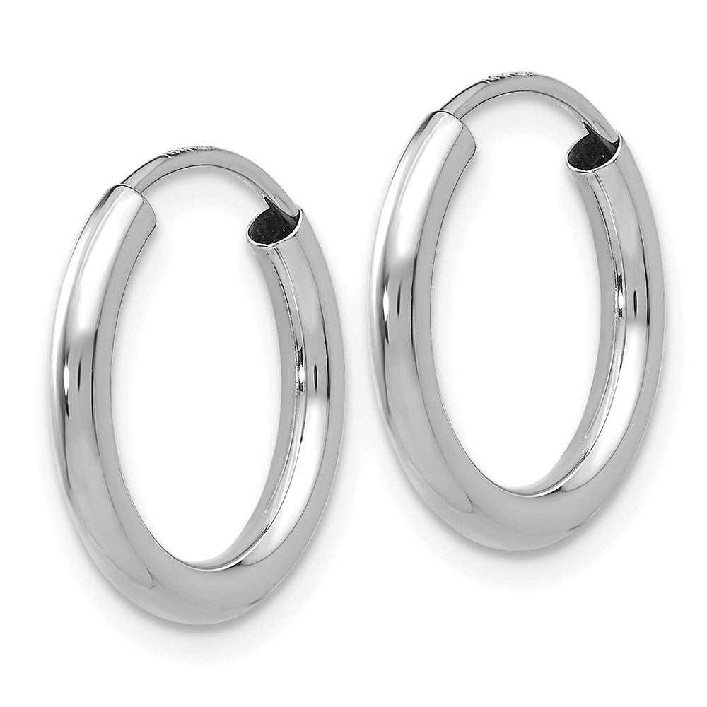 14k White Gold 16 mm Hoop Earrings (0.71 grams)