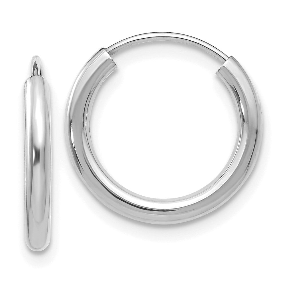 14k White Gold 16 mm Hoop Earrings (0.71 grams)