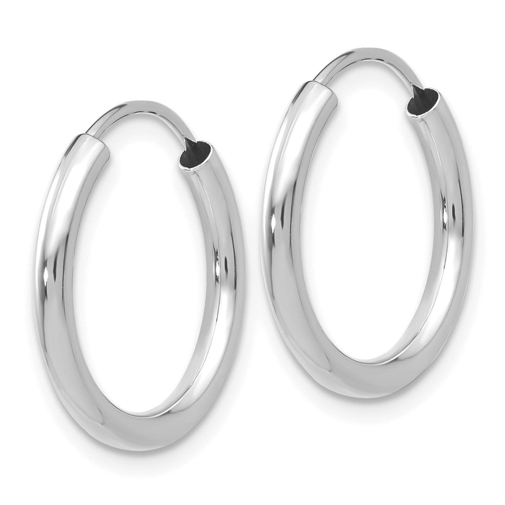 14k White Gold 17.5 mm Hoop Earrings (0.71 grams)