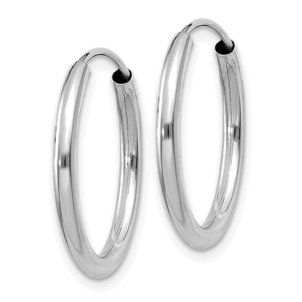 14k White Gold 20.5 mm Hoop Earrings (0.93 grams)