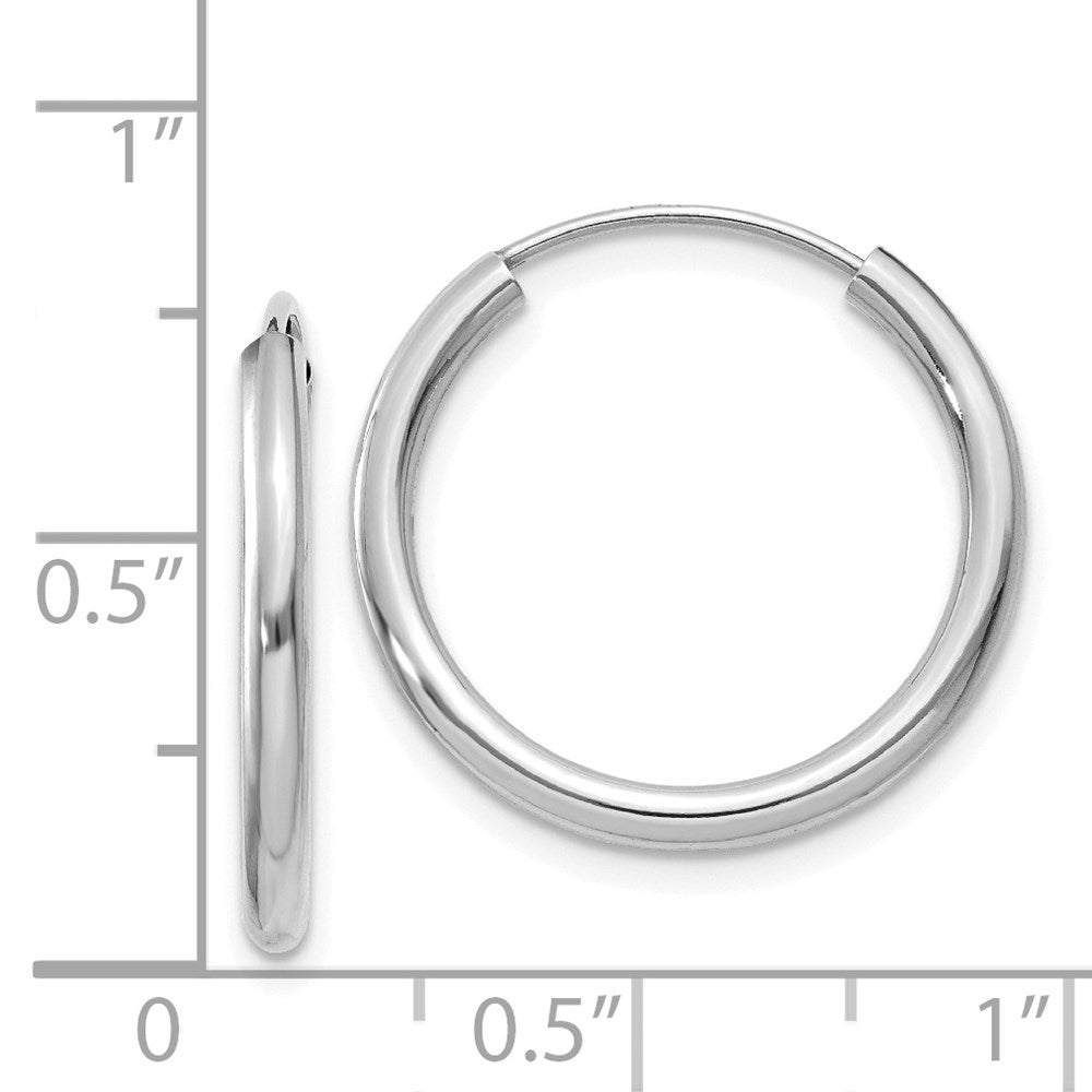 14k White Gold 20.5 mm Hoop Earrings (0.93 grams)