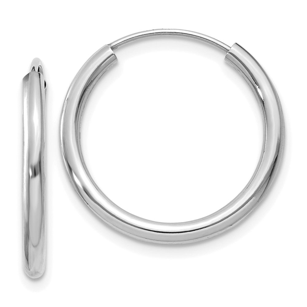 14k White Gold 20.5 mm Hoop Earrings (0.93 grams)