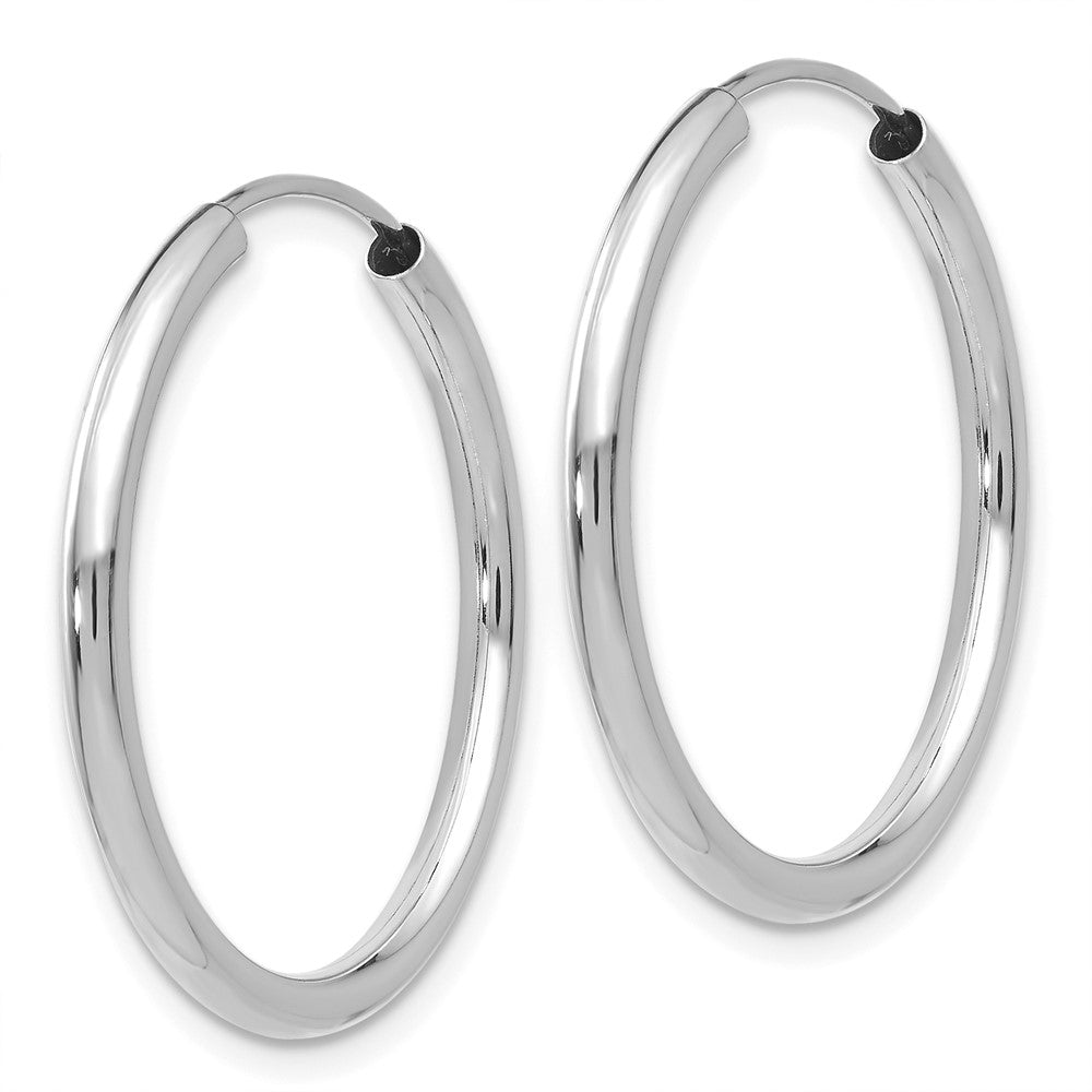 14k White Gold 25.5 mm Hoop Earrings (1.24 grams)