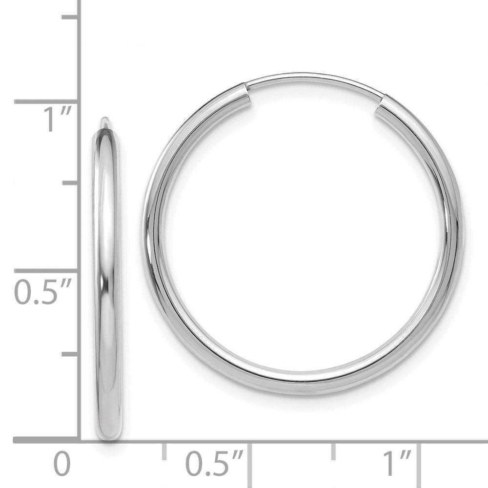 14k White Gold 25.5 mm Hoop Earrings (1.24 grams)