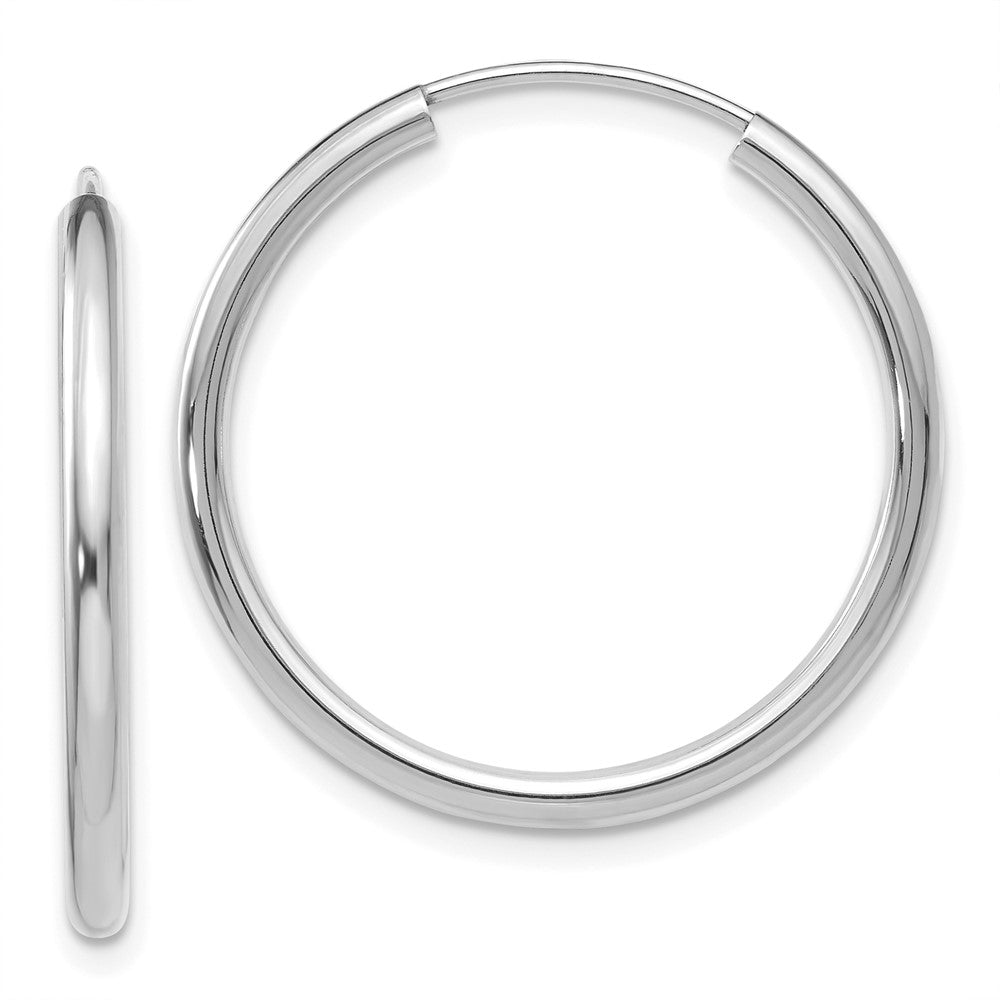 14k White Gold 25.5 mm Hoop Earrings (1.24 grams)