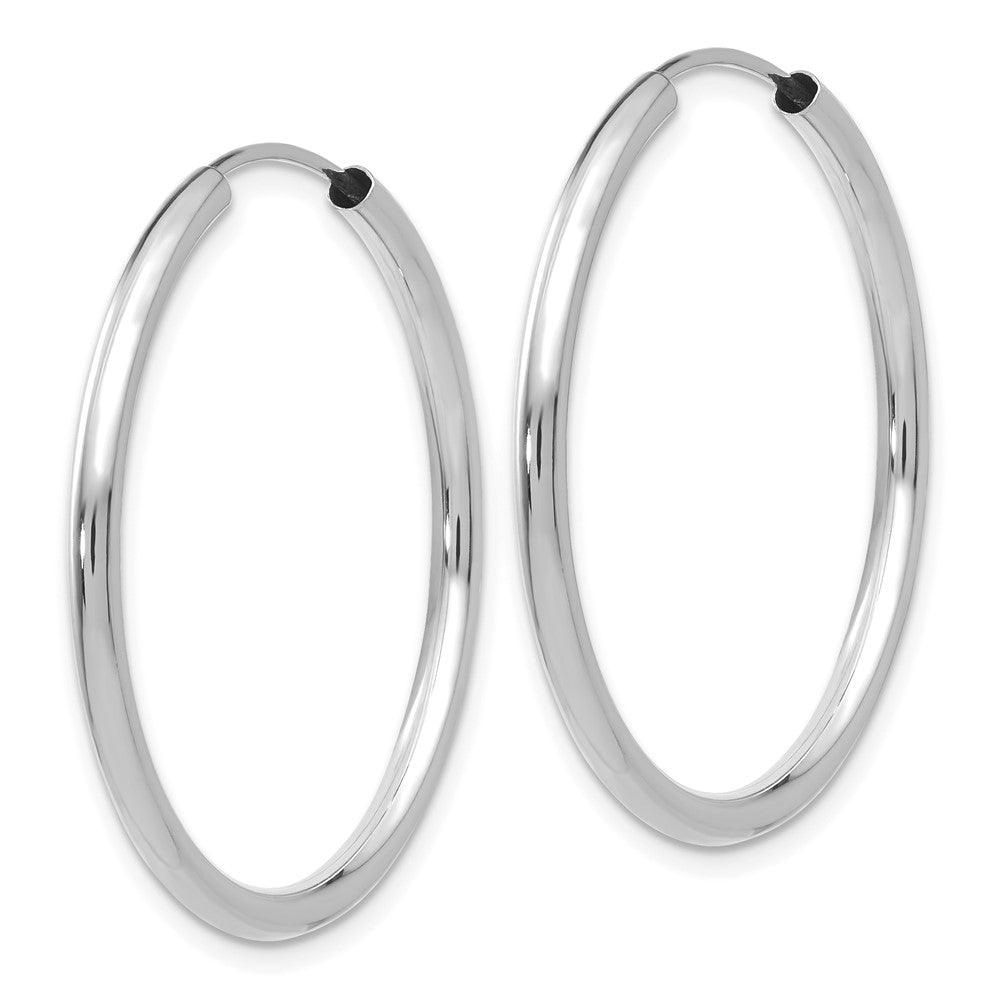 14k White Gold 30 mm Hoop Earrings (1.55 grams)