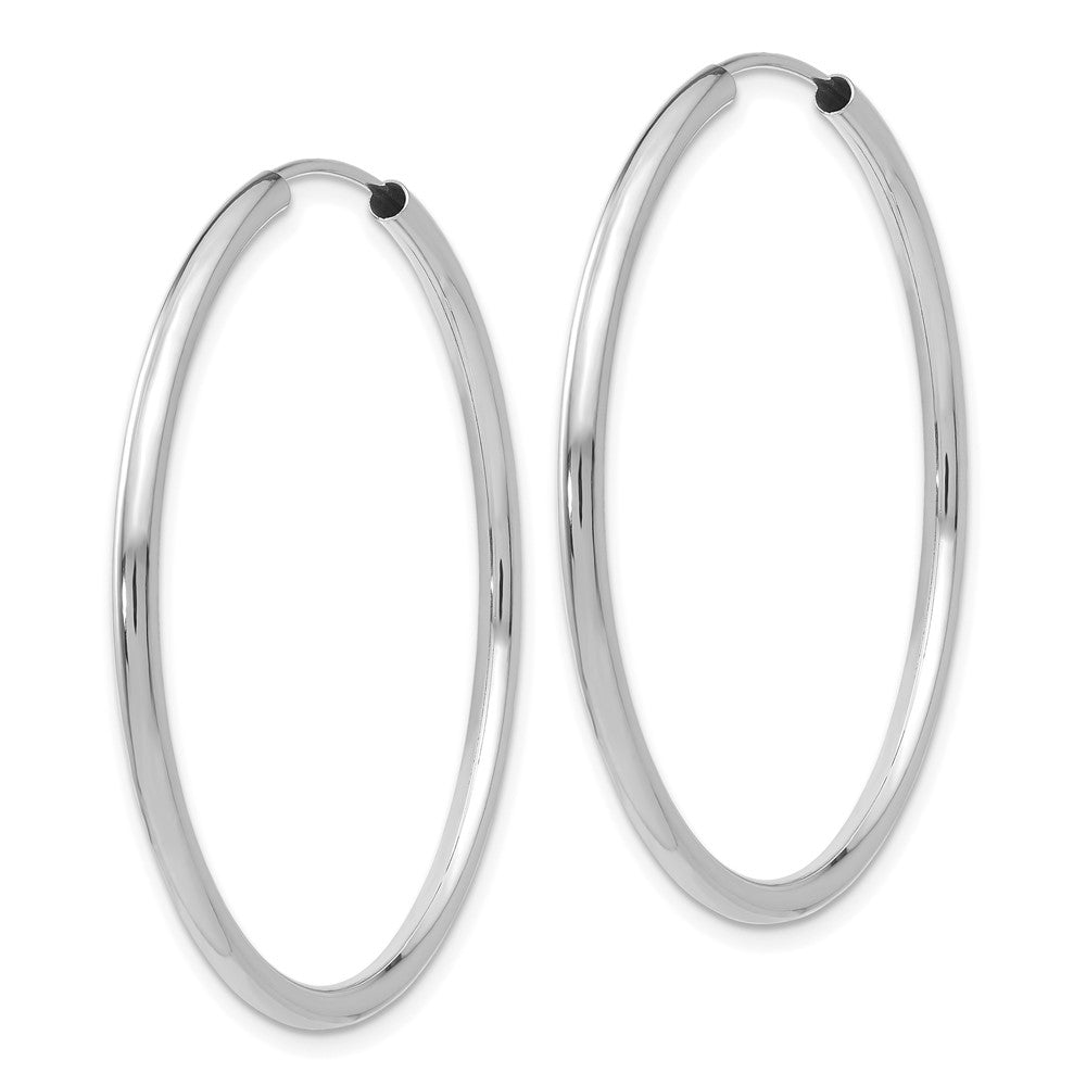 14k White Gold 40 mm Hoop Earrings (1.98 grams)