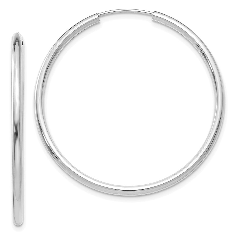 14k White Gold 40 mm Hoop Earrings (1.98 grams)